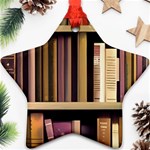 Books Bookshelves Office Fantasy Background Artwork Book Cover Apothecary Book Nook Literature Libra Star Ornament (Two Sides) Back