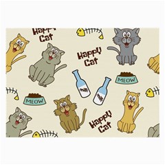 Happy Cats Pattern Background Large Glasses Cloth by Grandong