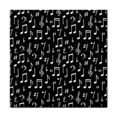 Chalk Music Notes Signs Seamless Pattern Face Towel by Ravend