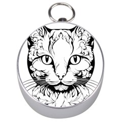 Cat - Artistic Paper Cut Silver Compasses by 2607694c