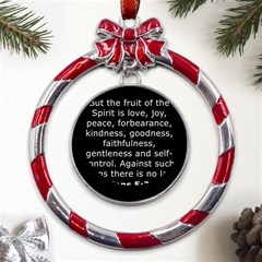 Galatians 5 Metal Red Ribbon Round Ornament by RiverRootz
