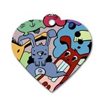 Graffiti Monster Street Theme Dog Tag Heart (One Side) Front