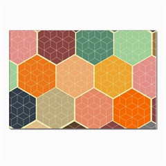 Abstract Hex Hexagon Grid Pattern Honeycomb Postcards 5  X 7  (pkg Of 10) by Proyonanggan