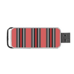 Rosa Grau Streifen Portable Usb Flash (one Side) by 2607694c