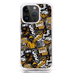 Boom Bang Art Crazy Drawing Graffiti Hello Retro Sayings Yellow Iphone 14 Pro Tpu Uv Print Case by Bedest