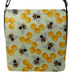 Bees Pattern Honey Bee Bug Honeycomb Honey Beehive Flap Closure Messenger Bag (s) by Bedest