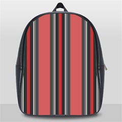 Dunkelrot4 Rosa Grau Streifen Dunkelrot3 School Bag (large) by 2607694c