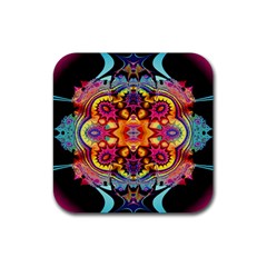 Pink Florales Muster Rubber Coaster (square) by 2607694c