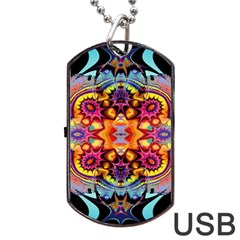 Blume Abstrakt Dog Tag Usb Flash (two Sides) by 2607694c