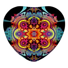 Lila Floral Blume Heart Glass Fridge Magnet (4 Pack) by 2607694c