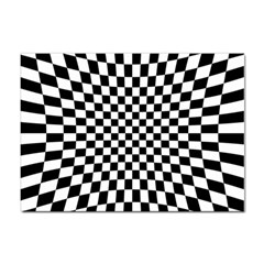 Illusion Checkerboard Black And White Pattern Sticker A4 (100 Pack) by Ravend