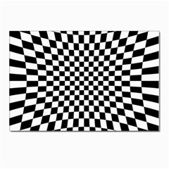 Illusion Checkerboard Black And White Pattern Postcard 4 x 6  (pkg Of 10) by Ravend