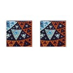 Fractal Triangle Geometric Abstract Pattern Cufflinks (Square) Front(Pair)