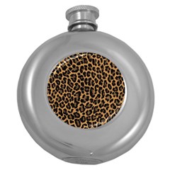 Tiger Skin Art Pattern Round Hip Flask (5 Oz) by Ket1n9