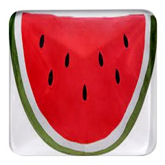 Watermelon Pillow Fluffy Square Glass Fridge Magnet (4 Pack) by Azkajaya