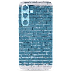 White And Blue Brick Wall Samsung Galaxy S24 6 2 Inch Black Tpu Uv Case by Azkajaya