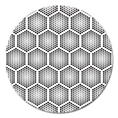 Halftone Tech Hexagons Seamless Pattern Magnet 5  (round) by Ket1n9