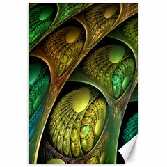 Psytrance Abstract Colored Pattern Feather Canvas 12  X 18  by Ket1n9