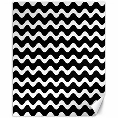 Wave Pattern Wavy Halftone Canvas 11  X 14  by Loisa77