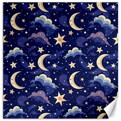 Night Moon Seamless Canvas 12  X 12  by Loisa77