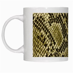 Yellow Snake Skin Pattern White Mug by Ket1n9