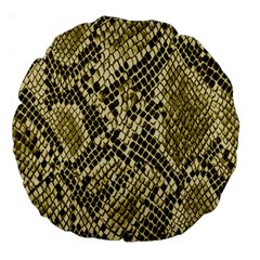 Yellow Snake Skin Pattern Large 18  Premium Round Cushions by Ket1n9