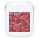 Love Hearts Valentine Red Symbol Hard PC AirPods 1/2 Case Front