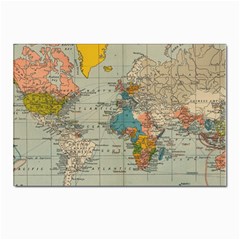 Vintage World Map Postcard 4 x 6  (pkg Of 10) by Ket1n9