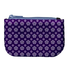 White Pentacle And Purple Pattern Large Coin Purse by cheekywitch