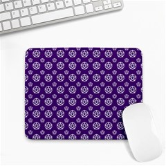 White Pentacle And Purple Pattern Small Mousepad by cheekywitch