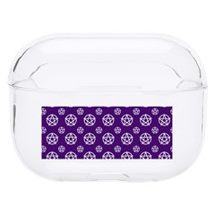 White Pentacle And Purple Pattern Hard Pc Airpods Pro Case by cheekywitch