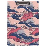 Waves Ocean Sea Water Pattern Rough Seas Digital Art Nature Nautical A4 Acrylic Clipboard Front