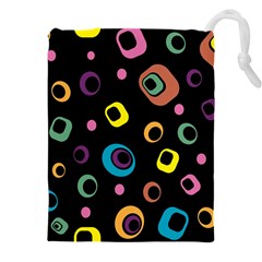 Abstract Background Retro 60s 70s Drawstring Pouch (4xl) by Apen