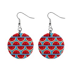 Illustrations Watermelon Texture Pattern Mini Button Earrings by anzea