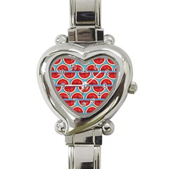 Illustrations Watermelon Texture Pattern Heart Italian Charm Watch by anzea