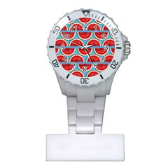 Illustrations Watermelon Texture Pattern Plastic Nurses Watch by anzea