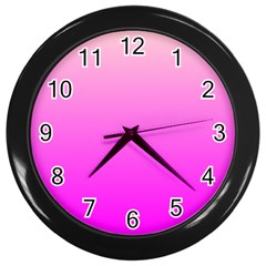 Gradient Pink - Pastel Yellow Pink Rosa Wall Clock (black) by 2607694c