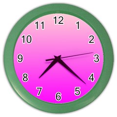 Gradient Pink - Pastel Yellow Pink Rosa Color Wall Clock by 2607694c