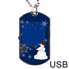 Snowman Dog Tag Usb Flash (one Side) by 2607694c