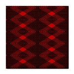 pattern black red Tile Coaster Front