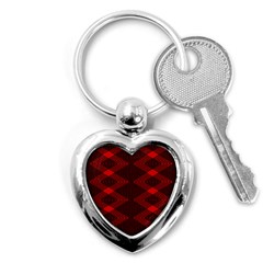 Pattern Black Red Key Chain (heart) by 2607694c