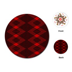 Pattern Black Red Playing Cards Single Design (round) by 2607694c