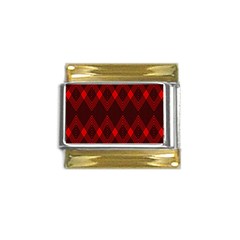 Pattern Red Black, Gold Trim Italian Charm (9mm) by 2607694c