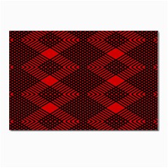 Pattern Rot Schwarz Postcard 4 x 6  (pkg Of 10) by dedoma