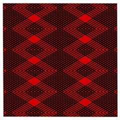 Pattern Rot Schwarz Wooden Puzzle Square by dedoma