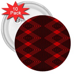 Rot Dunkel 3  Buttons (10 Pack)  by dedoma