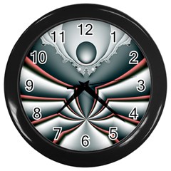 Fractal Grau Wall Clock (black) by dedoma