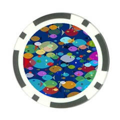 Illustrations Sea Fish Swimming Colors Poker Chip Card Guard by anzea