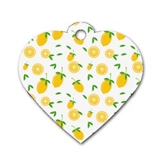 Illustrations Lemon Citrus Fruit Yellow Dog Tag Heart (one Side) by anzea