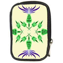 Thistle Flower Purple Thorny Flora Compact Camera Leather Case by Bajindul